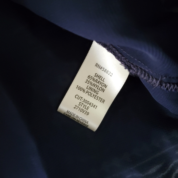 MAX STUDIO Devore Velvet Burnout Midnight Blue Tie Back Top - Picture 7 of 7